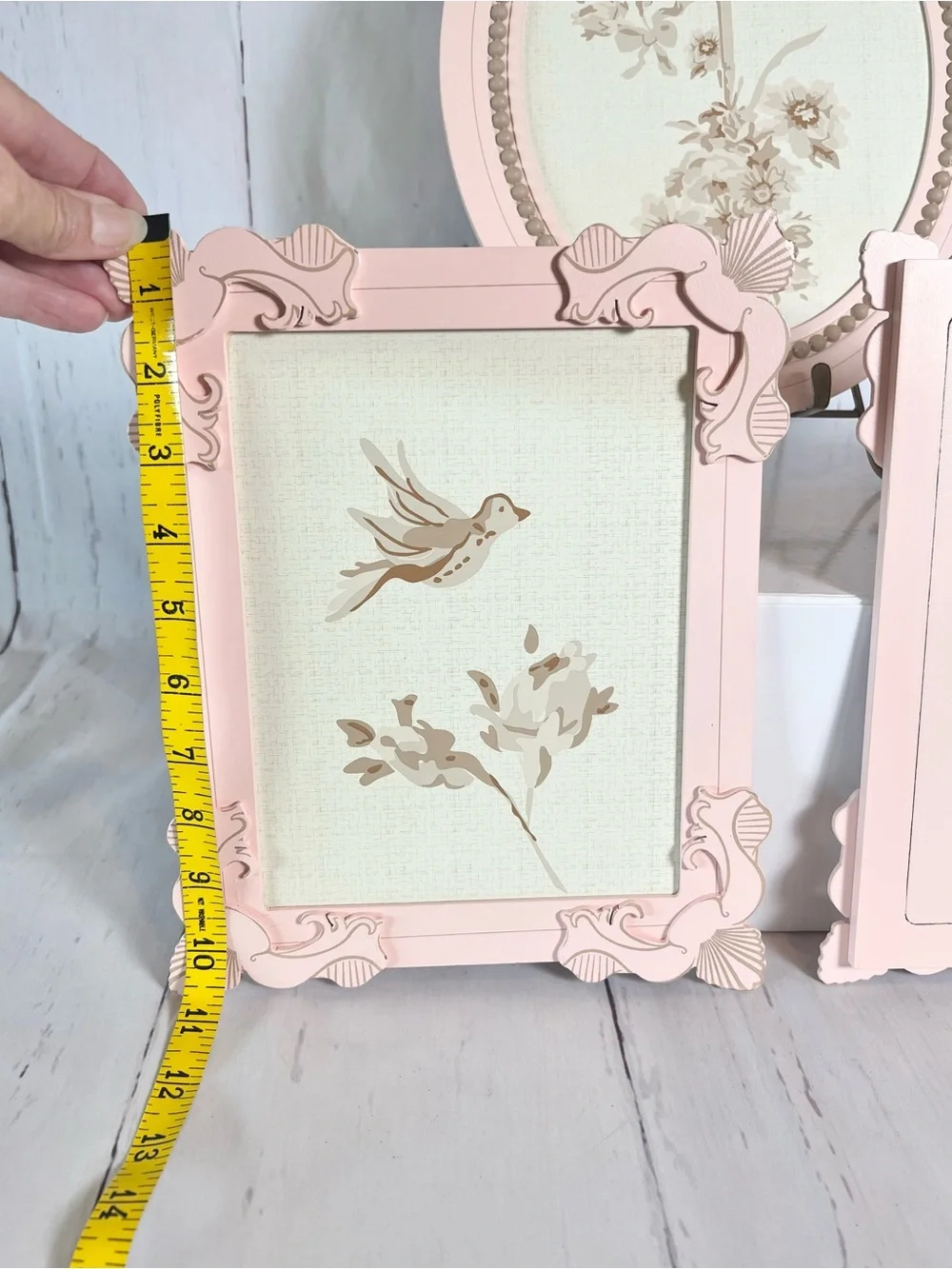 Lambs & Ivy Little Princess Nursery Wall Decor Set 3pc Pink Cream Bird Floral - Picture 4 of 11